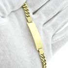 Image 10 of Gold gourmet link bracelet with engraving plate | 21 cm