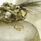 Image 2 of Two-tone gold ring with diamond; 0.02 ct.