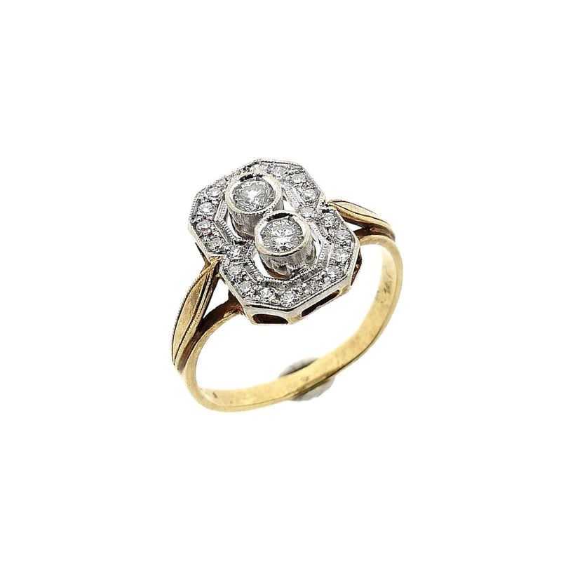 Image 1 of Gold Art Deco Ring with Diamond; 0.51 ct.