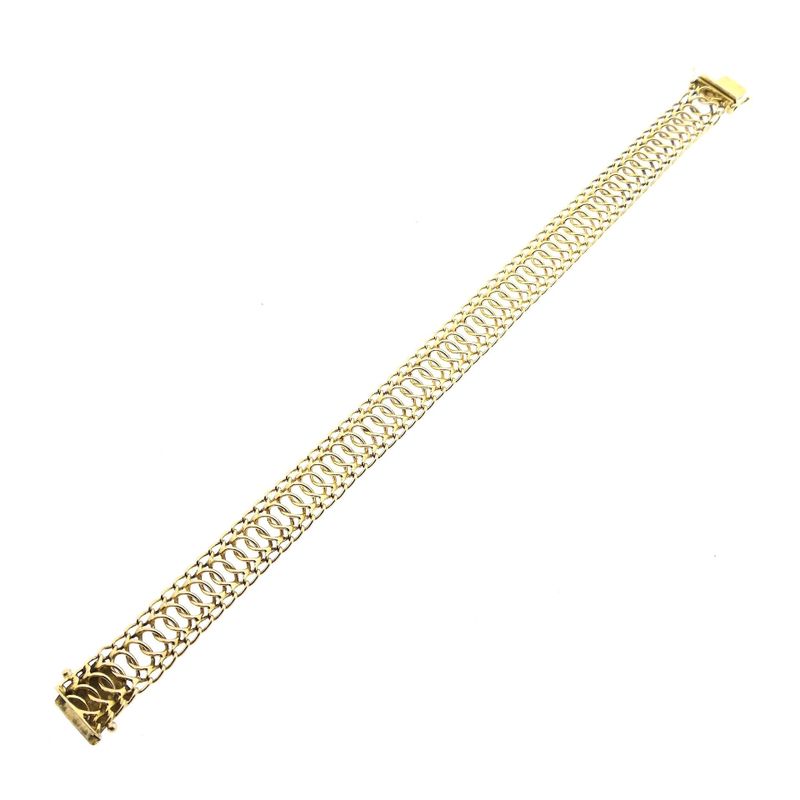 Afbeelding 7 van Vintage gouden fantasie schakelarmband | 20,5 cm