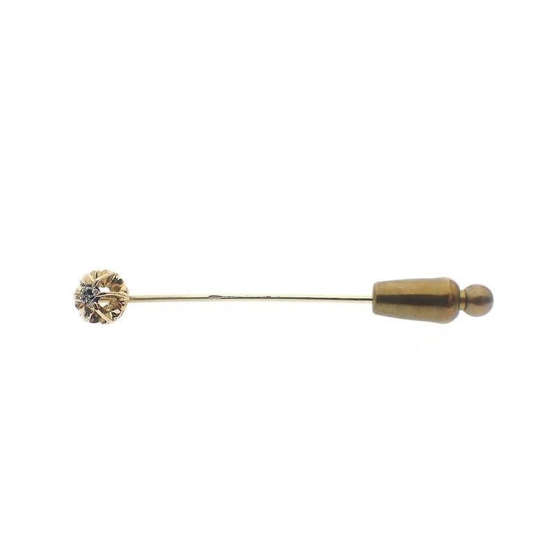 Image 3 of Gold lapel pin, tie pin with diamond | 0.05 ct.