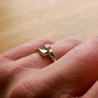 Image 10 of Gold ring with diamond; 0.015 ct.