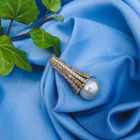 Image 8 of White gold pendant with pearl and diamonds; 1.71 ct.