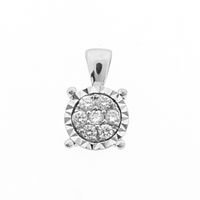 White gold minimalist pendant with diamond | 0.105 ct.