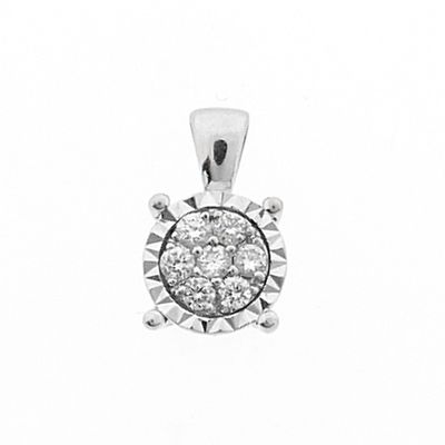 Image 1 of White gold minimalist pendant with diamond | 0.105 ct.