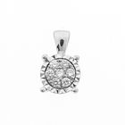 Image 1 of White gold minimalist pendant with diamond | 0.105 ct.