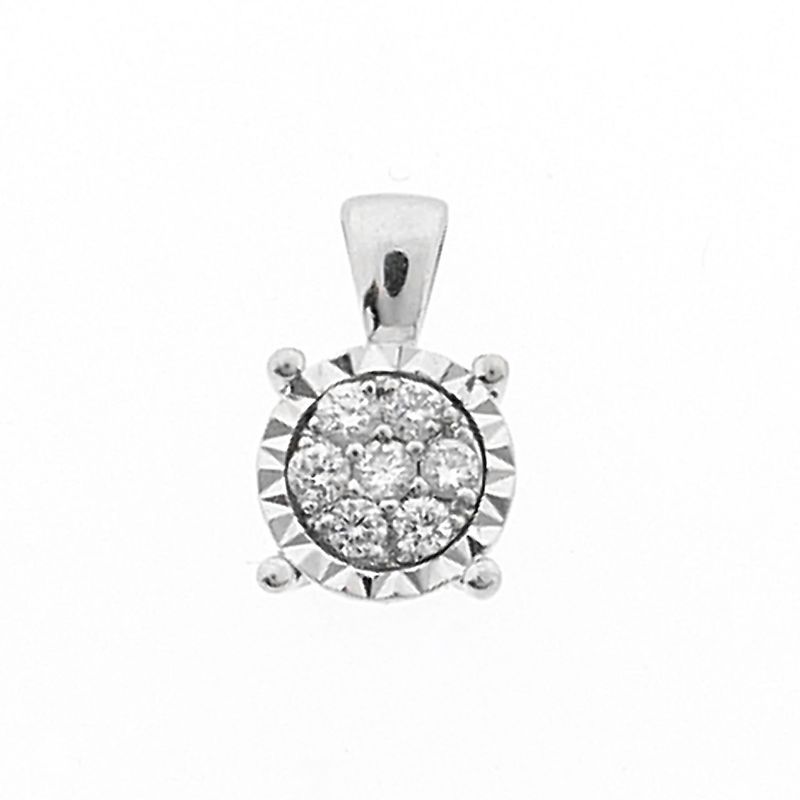 Image 1 of White gold minimalist pendant with diamond | 0.105 ct.