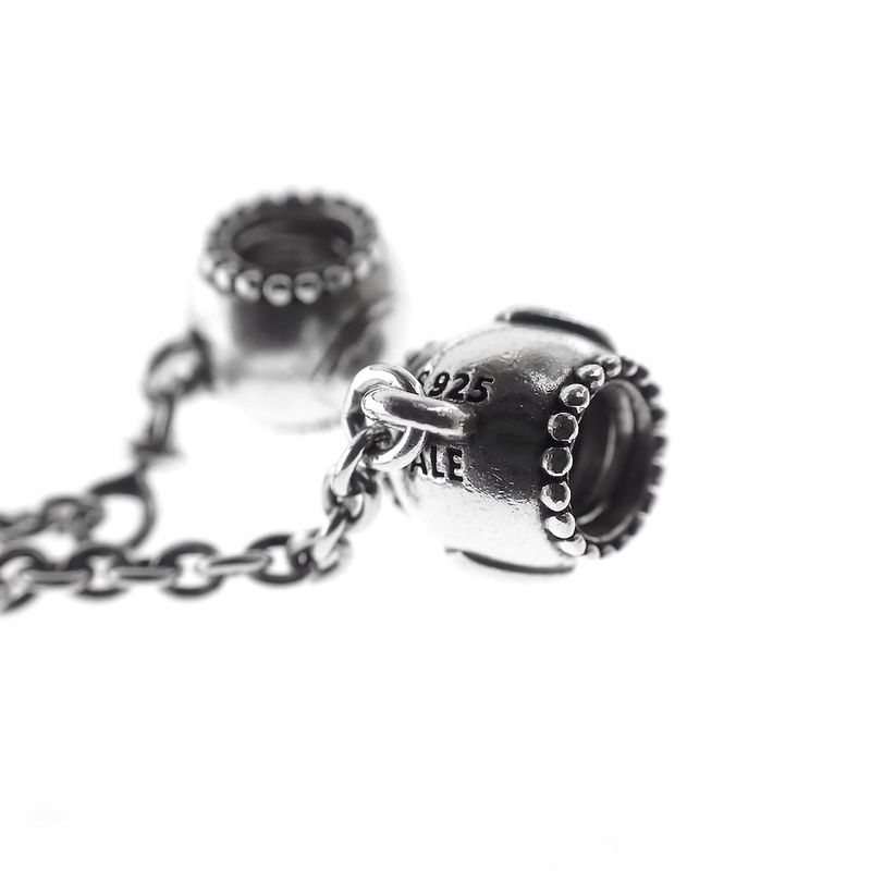 Image 5 of Pandora safety chain; Silver; Heart Relief | 8 cm