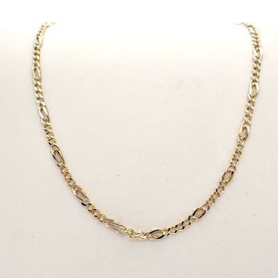 Two-tone gold Figaro link chain. Image 1 of Two-tone gold Figaro link chain.