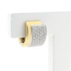 Image 3 of Two-tone gold hinged hoop earrings, pavé, with diamonds; approx. 0.51 ct.