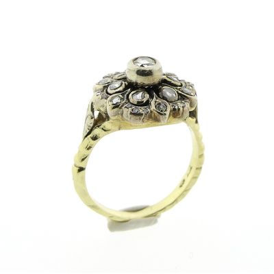 Image 1 of Two-tone entourage ring with 0.31 ct. diamonds | Vintage