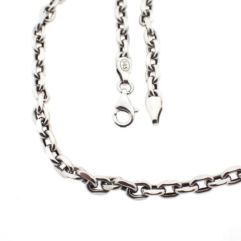 Image 1 of White gold anchor link chain | 66 cm