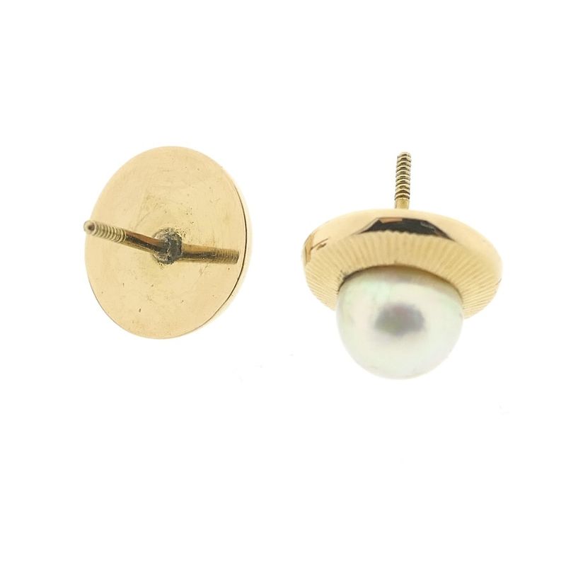 Image 6 of Gold stud earrings with pearl
