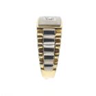 Image 6 of Bicolor Rolex president band ring with diamond | 0.10 ct.