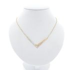 Image 1 of Gold necklace with a fixed tricolor pendant and zirconia.