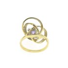 Image 4 of Golden artistic ring with amethyst and diamond | 0.12 ct.