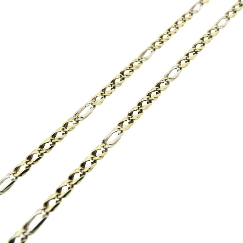 Image 3 of Two-tone gold Figaro link chain