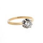 Image 8 of Two-tone gold solitaire ring with diamond | 0.25 ct.