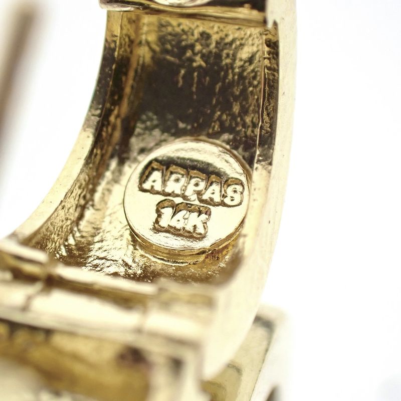 Image 5 of Gold earrings with zirconia | Ø 13 mm