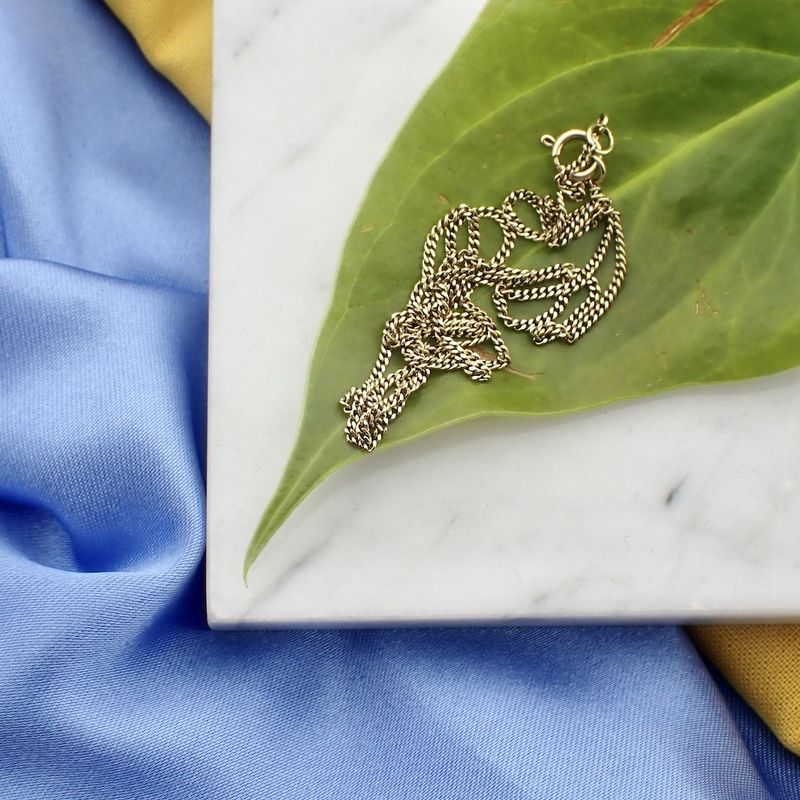 Image 2 of Gold gourmet link chain | 47 cm