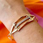 Image 9 of Arpas tricolor gold bangle with zirconia; Size M/L