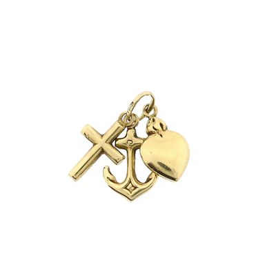 Gold Pendant; Faith, Hope, Love. Image 1 of Gold Pendant; Faith, Hope, Love.