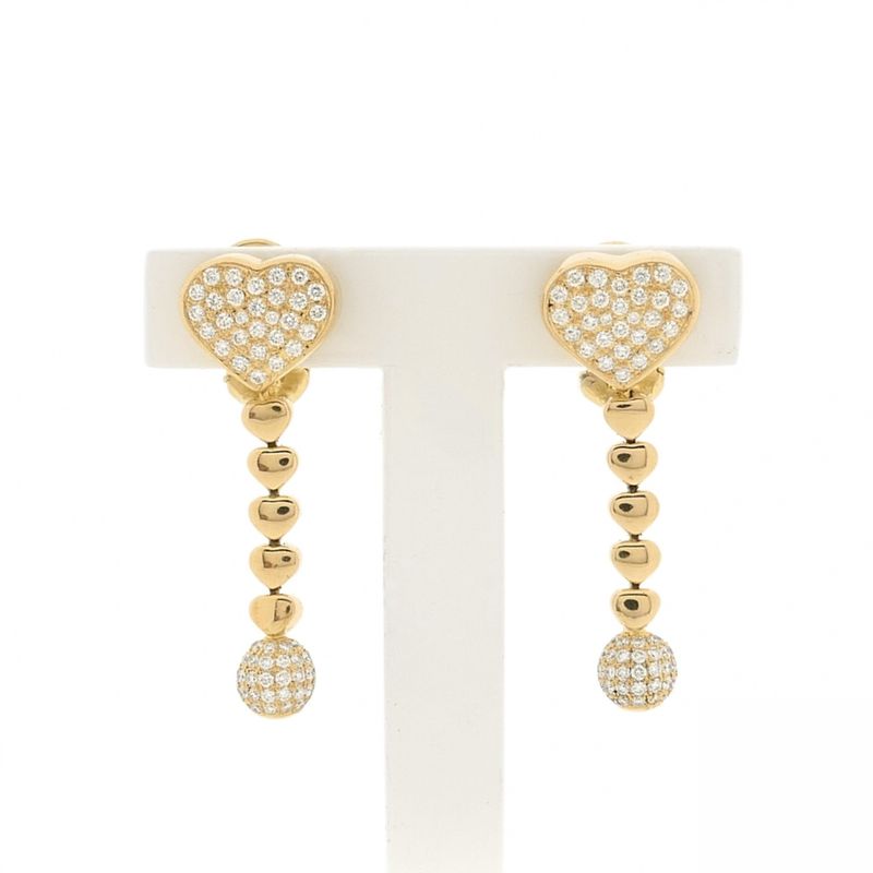 Image 1 of Chopard gold earrings with diamonds; 1.66 ct.