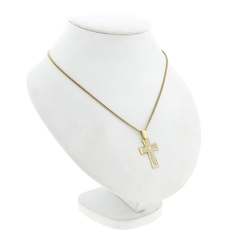Image 5 of Gold Cross Pendant with Zirconia