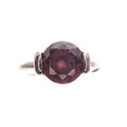 Image 2 of Silver solitaire ring with dark pink zirconia