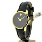 Image 2 of Movado Museum Classic; Gold-plated women's watch with black 'Mother of Pearl' dial; 0607564