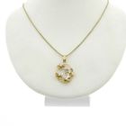 Image 3 of 18 carat tricolor gold pendant with flowers and butterflies