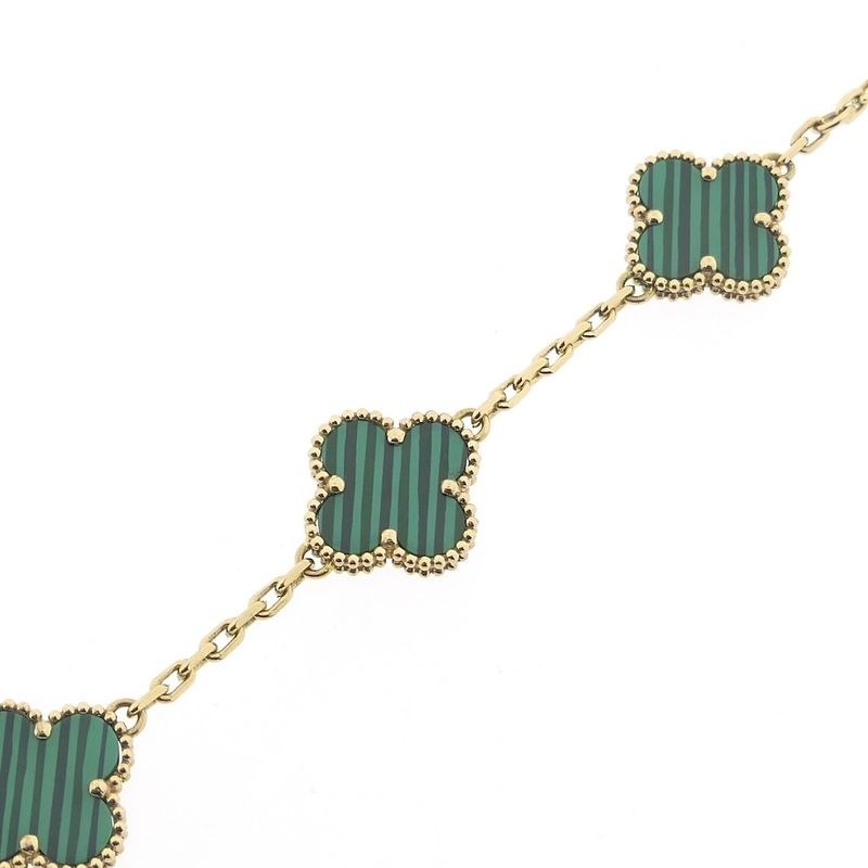 Image 11 of Gold four-leaf clover anchor link bracelet | 16.5 cm - 18.5 cm