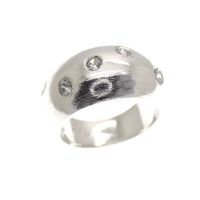 Silver convex fantasy ring with zirconia