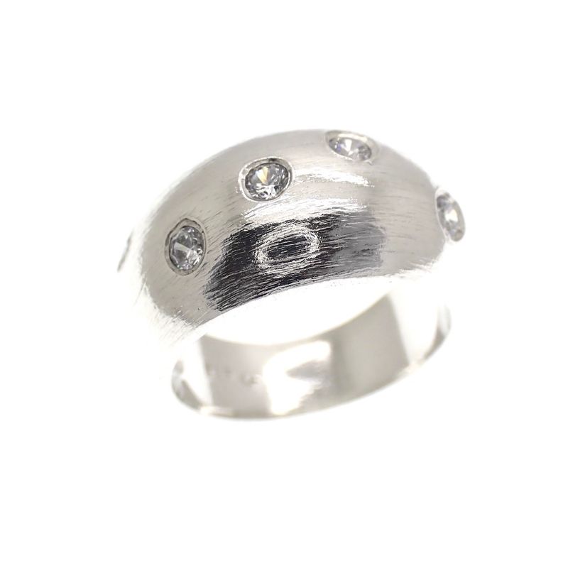 Image 1 of Silver convex fantasy ring with zirconia