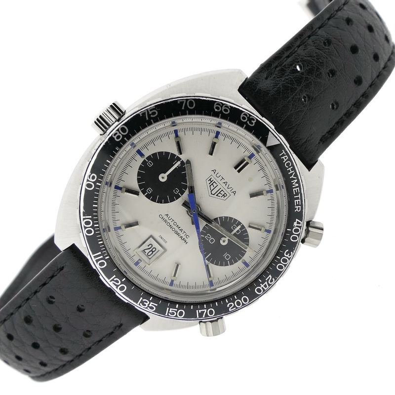 Image 13 of Heuer Autavia 1163 'Jo Siffert'; Vintage chronograph men's watch