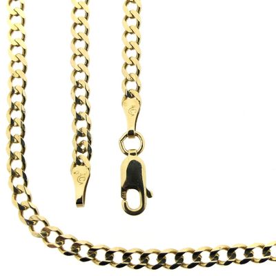 Image 1 of Gold flat gourmet link chain | 46.5 cm
