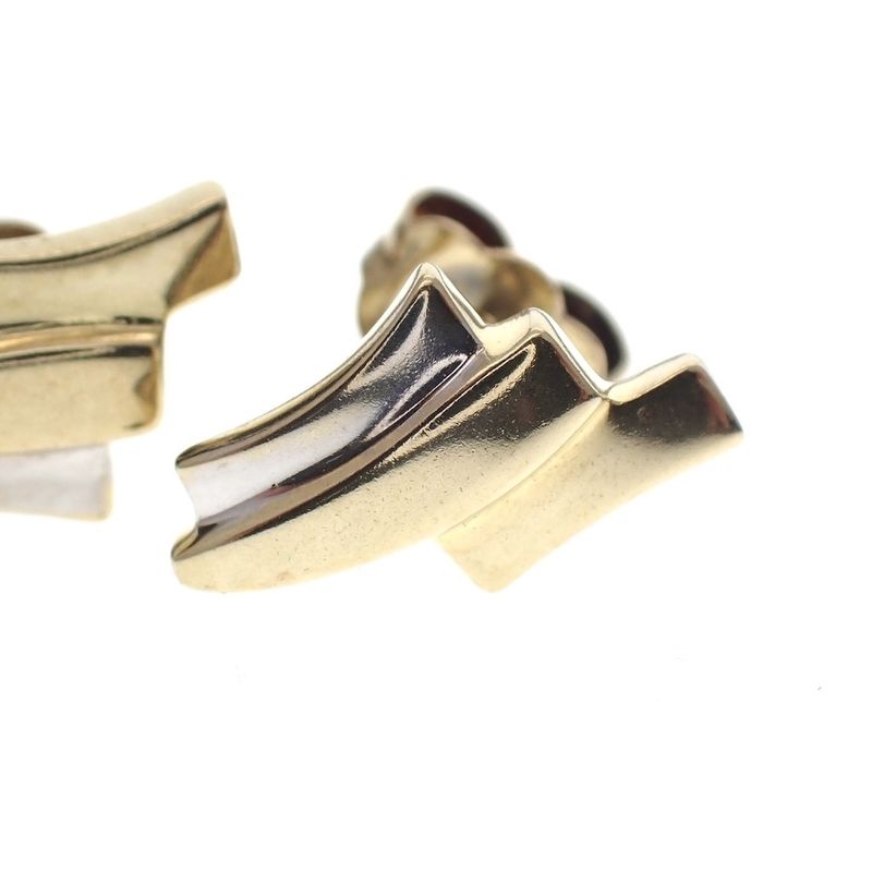 Image 4 of Bicolor gold fantasy stud earrings