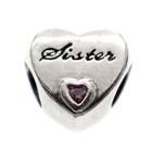 Image 4 of Pandora charm; Silver; Sister