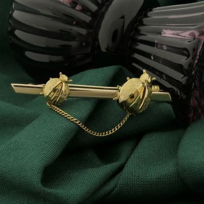 Image 2 of Gold brooch with ladybugs