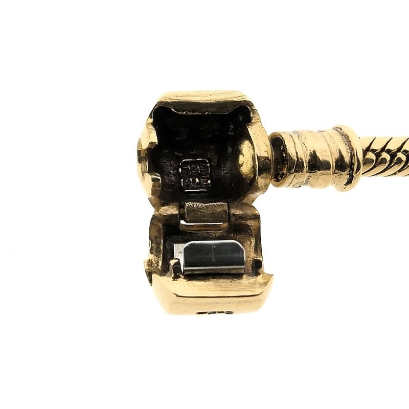 Image 6 of Gold Pandora bracelet; Snake Chain | 21 cm