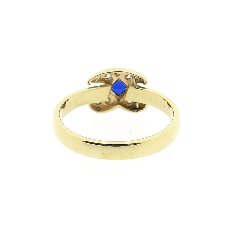 Image 4 of Gold ring with sapphire and zirconia