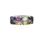 Image 6 of Silver ring with mix of gemstones