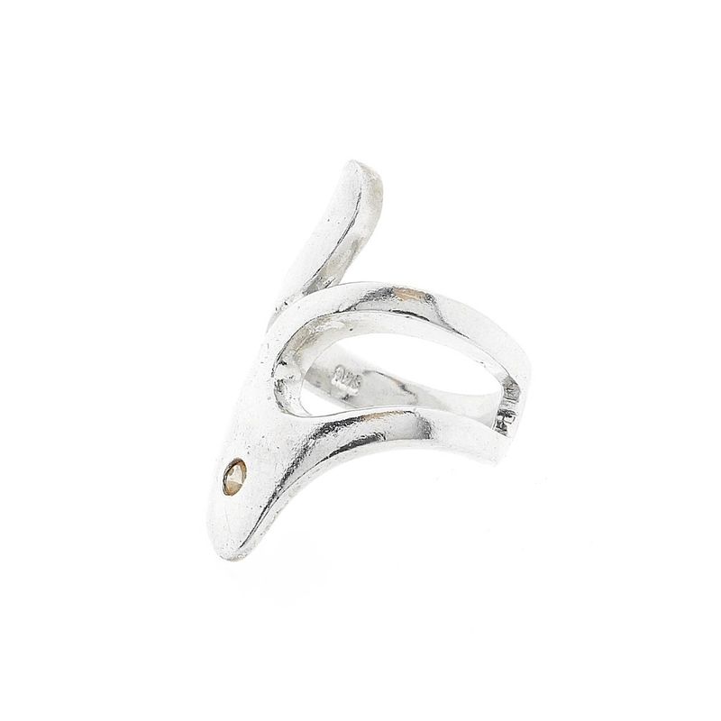 Image 4 of Artistic silver ring with zirconia
