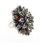 Image 7 of Silver ring with a mix of colored zirconia