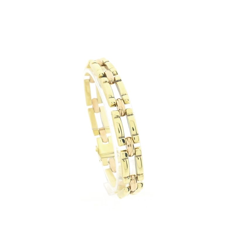Image 1 of Bicolor gold Bismarck link bracelet