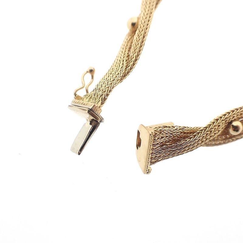 Image 6 of Vintage gold braided foxtail link bracelet