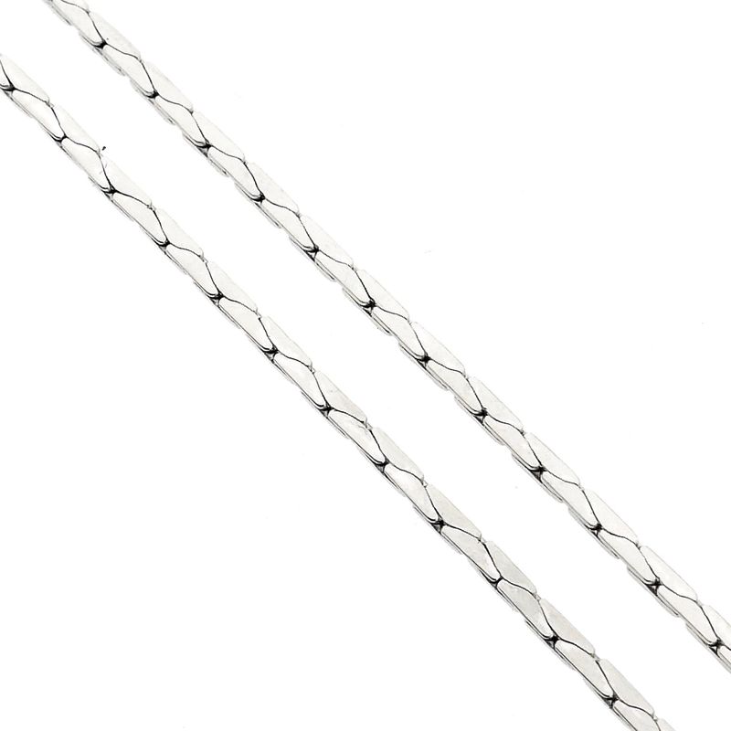 Afbeelding 3 van Witgouden ketting met vaste hanger; Saffier