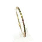 Image 1 of 9-karat tennis bracelet with multi-colored zirconia | 18.5 cm