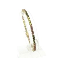9-karat tennis bracelet with multi-colored zirconia | 18.5 cm