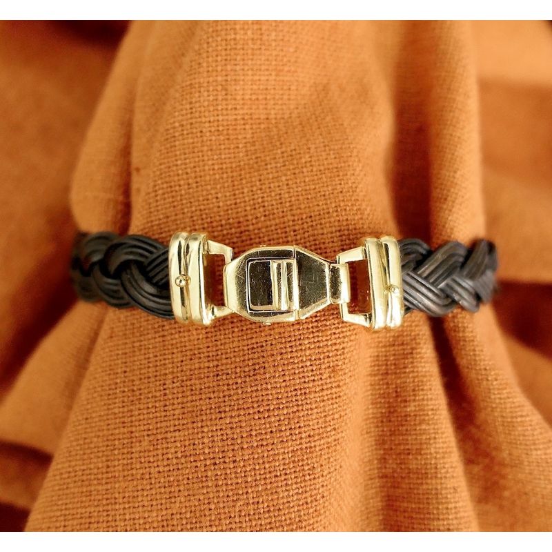 Image 3 of 18K Gold Bracelet with Elephant Hair | 22 cm